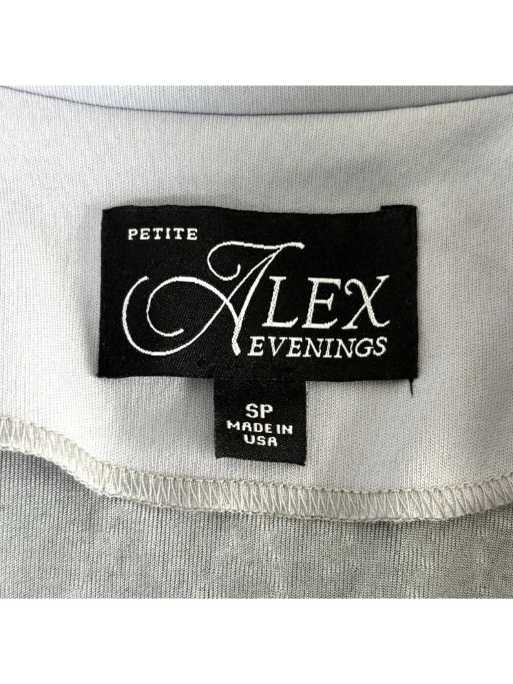Alex Evenings Jacket Petite S SP Gray Black Metallic 3/4 Sleeves Mandarin Collar